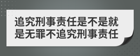 追究刑事責任是不是就是無罪不追究刑事責任