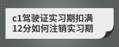 c1駕駛證實(shí)習(xí)期扣滿12分如何注銷實(shí)習(xí)期