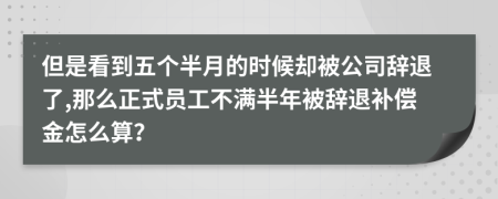 但是看到五個(gè)半月的時(shí)候卻被公司辭退了,那么正式員工不滿半年被辭退補(bǔ)償金怎么算？