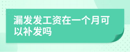 漏發(fā)發(fā)工資在一個(gè)月可以補(bǔ)發(fā)嗎