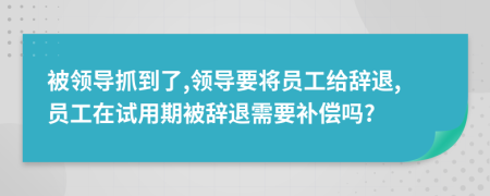 被領(lǐng)導(dǎo)抓到了,領(lǐng)導(dǎo)要將員工給辭退,員工在試用期被辭退需要補(bǔ)償嗎?