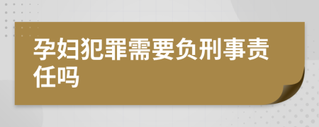 孕婦犯罪需要負(fù)刑事責(zé)任嗎
