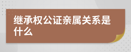 繼承權(quán)公證親屬關(guān)系是什么