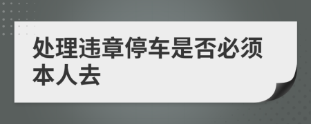 處理違章停車是否必須本人去