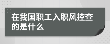 在我國(guó)職工入職風(fēng)控查的是什么