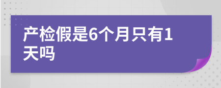 產(chǎn)檢假是6個(gè)月只有1天嗎