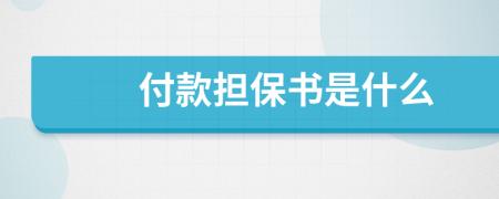 付款擔(dān)保書是什么