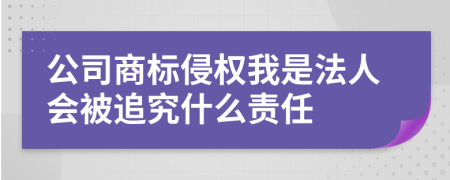 公司商標(biāo)侵權(quán)我是法人會(huì)被追究什么責(zé)任