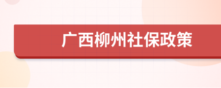 廣西柳州社保政策