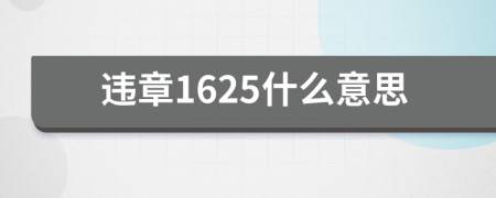 違章1625什么意思