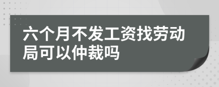 六個月不發(fā)工資找勞動局可以仲裁嗎