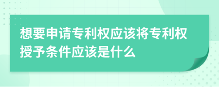 想要申請(qǐng)專利權(quán)應(yīng)該將專利權(quán)授予條件應(yīng)該是什么