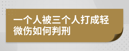 一個人被三個人打成輕微傷如何判刑
