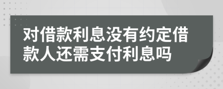 對(duì)借款利息沒(méi)有約定借款人還需支付利息嗎