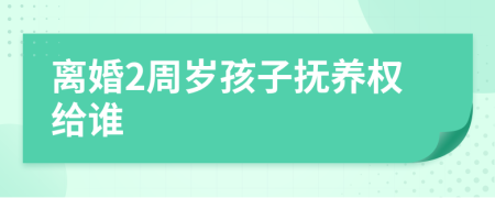 離婚2周歲孩子撫養(yǎng)權(quán)給誰
