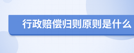 行政賠償歸則原則是什么