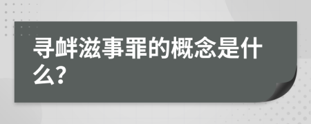 尋釁滋事罪的概念是什么？