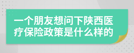 一個朋友想問下陜西醫(yī)療保險政策是什么樣的