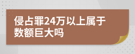 侵占罪24萬(wàn)以上屬于數(shù)額巨大嗎