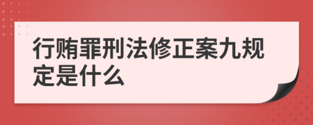 行賄罪刑法修正案九規(guī)定是什么