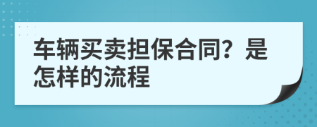 車輛買賣擔(dān)保合同？是怎樣的流程