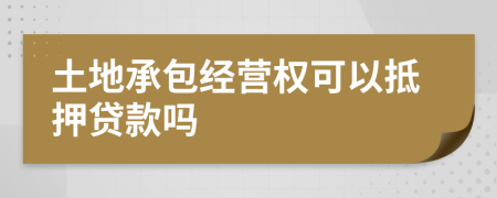 土地承包經(jīng)營權(quán)可以抵押貸款嗎