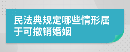 民法典規(guī)定哪些情形屬于可撤銷婚姻