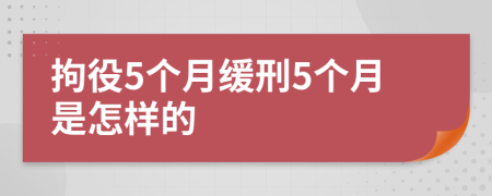 拘役5個月緩刑5個月是怎樣的