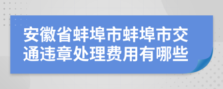 安徽省蚌埠市蚌埠市交通違章處理費用有哪些