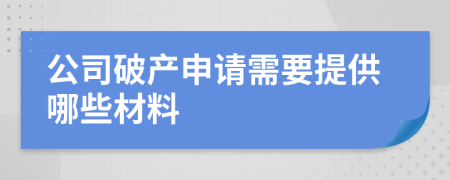 公司破產(chǎn)申請需要提供哪些材料
