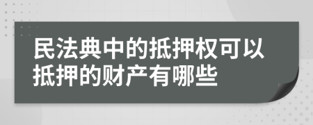 民法典中的抵押權(quán)可以抵押的財產(chǎn)有哪些