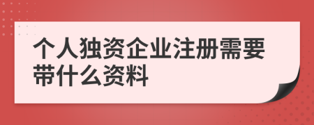 個人獨資企業(yè)注冊需要帶什么資料