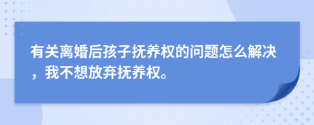 有關(guān)離婚后孩子撫養(yǎng)權(quán)的問(wèn)題怎么解決，我不想放棄撫養(yǎng)權(quán)。