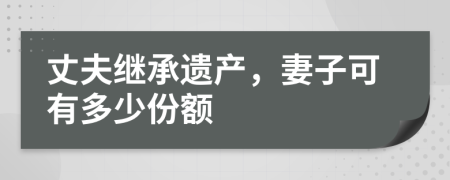 丈夫繼承遺產(chǎn)，妻子可有多少份額