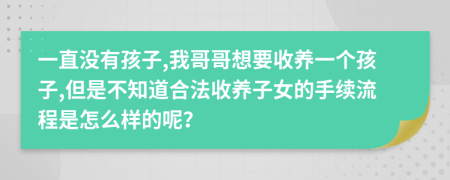 一直沒(méi)有孩子,我哥哥想要收養(yǎng)一個(gè)孩子,但是不知道合法收養(yǎng)子女的手續(xù)流程是怎么樣的呢？