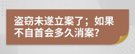 盜竊未遂立案了；如果不自首會多久消案？