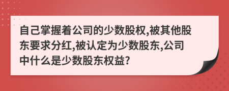 自己掌握著公司的少數(shù)股權(quán),被其他股東要求分紅,被認(rèn)定為少數(shù)股東,公司中什么是少數(shù)股東權(quán)益?