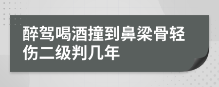 醉駕喝酒撞到鼻梁骨輕傷二級判幾年
