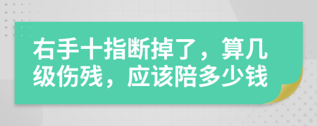 右手十指斷掉了，算幾級傷殘，應(yīng)該陪多少錢