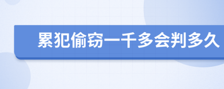 累犯偷竊一千多會判多久