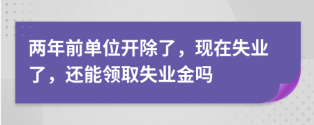 兩年前單位開除了，現(xiàn)在失業(yè)了，還能領(lǐng)取失業(yè)金嗎