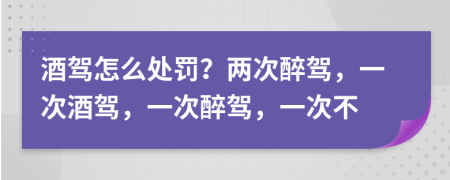 酒駕怎么處罰？兩次醉駕，一次酒駕，一次醉駕，一次不