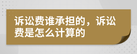 訴訟費(fèi)誰(shuí)承擔(dān)的，訴訟費(fèi)是怎么計(jì)算的