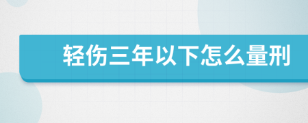 輕傷三年以下怎么量刑