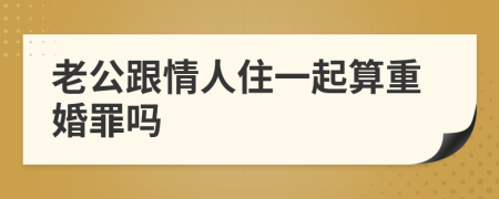 老公跟情人住一起算重婚罪嗎