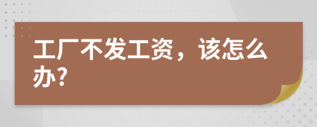 工廠不發(fā)工資，該怎么辦?