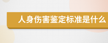 人身傷害鑒定標(biāo)準(zhǔn)是什么
