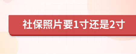 社保照片要1寸還是2寸