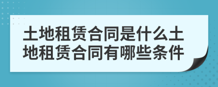 土地租賃合同是什么土地租賃合同有哪些條件