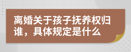 離婚關(guān)于孩子撫養(yǎng)權(quán)歸誰(shuí)，具體規(guī)定是什么